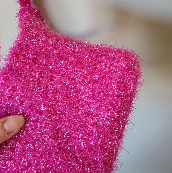 Pink crochet sparkle mini bag 90s Y2K - Picture 5 of 5
